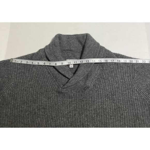 Mens Peter Millar Long Sleeve Sweater Collar Elbow Pads Wool Yak Cashmere Gray L - Picture 7 of 14